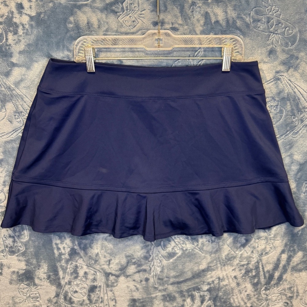 1899 | Tommy Bahama Racquet & Paddle Ruffle Tennis Pickleball Skort Navy XL